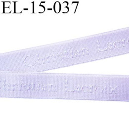 Elastique 15 mm bretelle et lingerie siglé en surpiqure Christian Lacroix  très haut de gamme couleur lilas clair prix au mètre