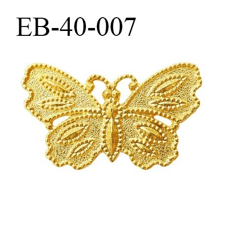 Papillon 40 mm en métal doré couleur or brillant un vrai petit bijoux largeur 40 mm hauteur 24 mm