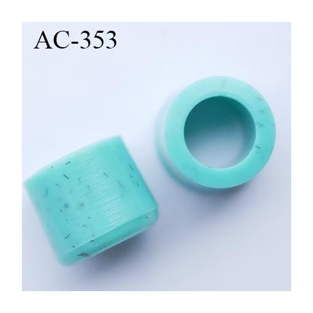 Stop cordon 5 mm en pvc couleur turquoise moucheté dimètre intérieur 5 mm diamètre extérieur 7.8 mm hauteur 7 mm