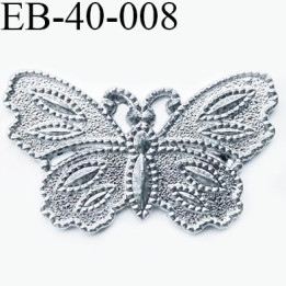 Papillon 40 mm en métal couleur acier brillant un vrai petit bijoux  largeur 40 mm hauteur 24 mm