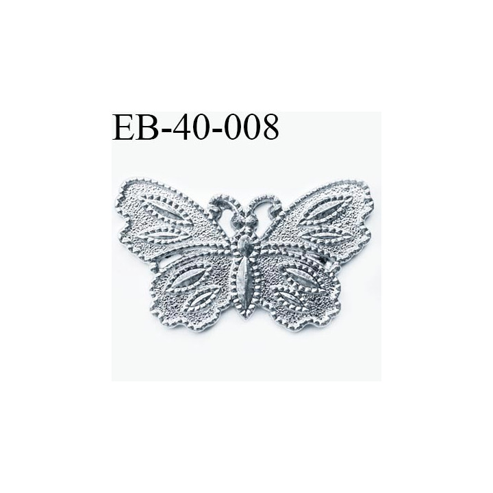 Papillon 40 mm en métal couleur acier brillant un vrai petit bijoux  largeur 40 mm hauteur 24 mm
