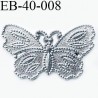 Papillon 40 mm en métal couleur acier brillant un vrai petit bijoux largeur 40 mm hauteur 24 mm