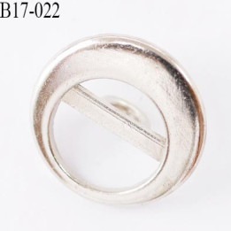 Bouton en métal 17 mm  couleur chromé diamètre 17 mm accroche avec un anneau au dos