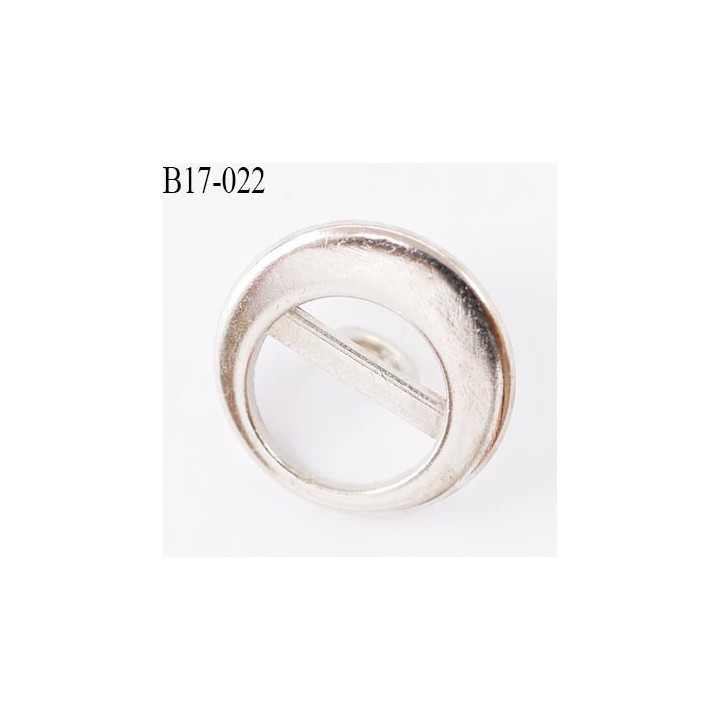 Bouton en métal 17 mm  couleur chromé diamètre 17 mm accroche avec un anneau au dos