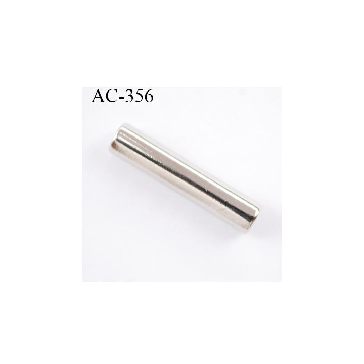 Stop cordon en métal chromé diamètre intérieur 4 mm longueur 29 mm diamètre extérieur 6 mm