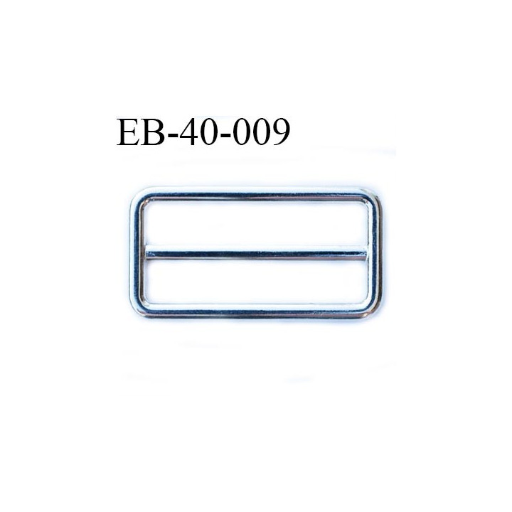Etrier boucle 40 mm en métal couleur chromé avec barre fixe largeur intérieur 41 mm largeur extérieur 48 mm hauteur 25 mm