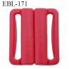boucle clip 25 mm attache réglette pvc spécial maillot de bain couleur rouge largeur intérieur 25 mm haut de gamme