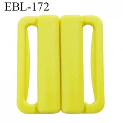 boucle clip 25 mm attache réglette pvc spécial maillot de bain couleur jaune vert anis  largeur intérieur 25 mm  haut de gamme