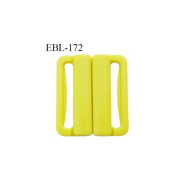 boucle clip 25 mm attache réglette pvc spécial maillot de bain couleur jaune vert anis  largeur intérieur 25 mm  haut de gamme