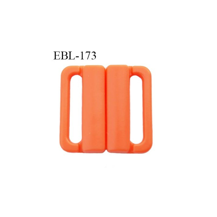 boucle clip 20 mm attache réglette pvc spécial maillot de bain couleur orange saumoné  largeur intérieur 20 mm  haut de gamme