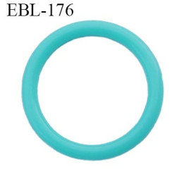 anneau de réglage 15 mm en pvc couleur vert lagon  diamètre intérieur 15 mm  diamètre extérieur 19 mm épaisseur 2 mm