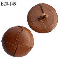 B20-149 bouton 20 mm cuir couleur marron clair très beau diamètre 20 mm accroche avec un anneau très haut de gamme