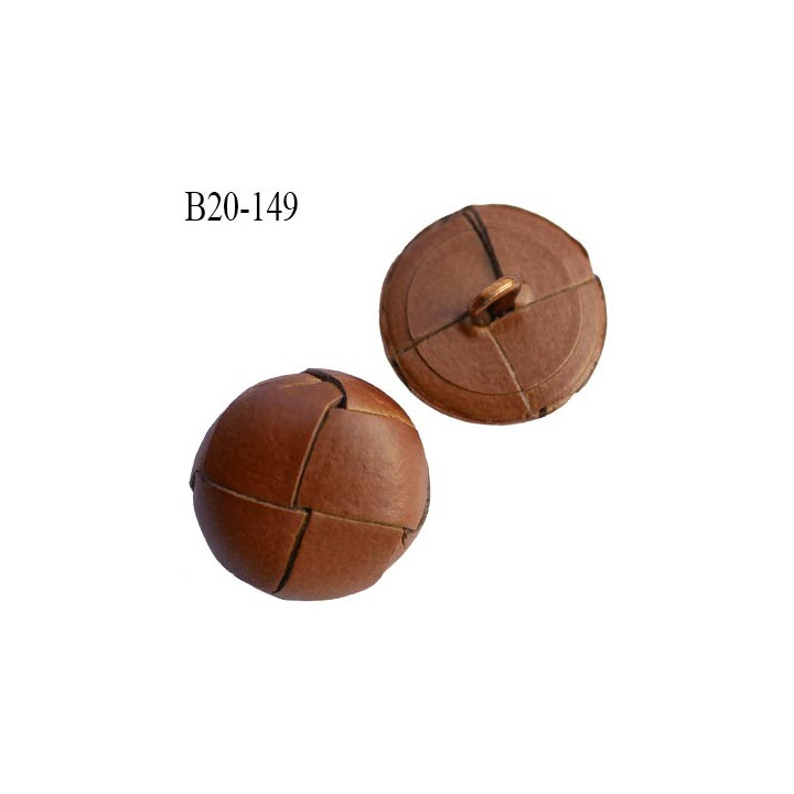 B20-149 bouton 20 mm cuir  couleur marron clair très beau diamètre 20 mm accroche avec un anneau très haut de gamme