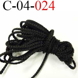 cordon 4 mm synthétique polypropylène très très solide couleur noir diamètre 4 mm  prix au mètre
