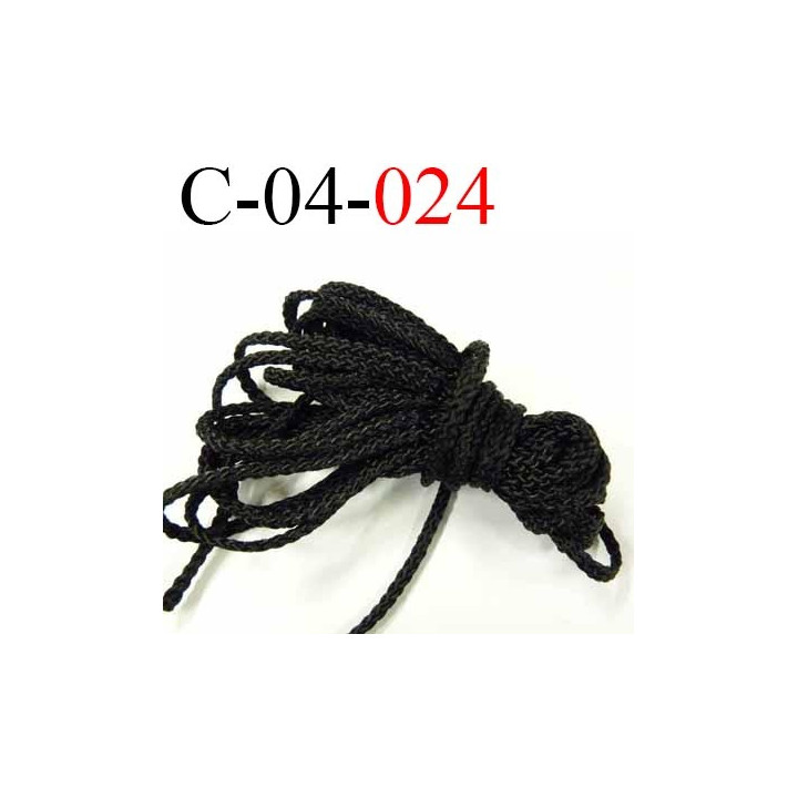 cordon 4 mm synthétique polypropylène très très solide couleur noir diamètre 4 mm  prix au mètre