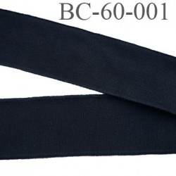 Bord-Côte 60 mm bord cote jersey synthétique largeur 60 mm longeur 1.07 mètre couleur noir prix au mètre