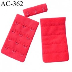 Agrafe attache 42 mm soutien gorge 4 rangés 3 crochets largeur 42 mm hauteur 70 mm couleur rouge