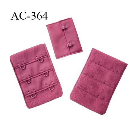 Agrafe attache 38 mm rallonge extension de soutien gorge 3 rangés 2 crochets largeur 38 mm hauteur 55 mm couleur rouge