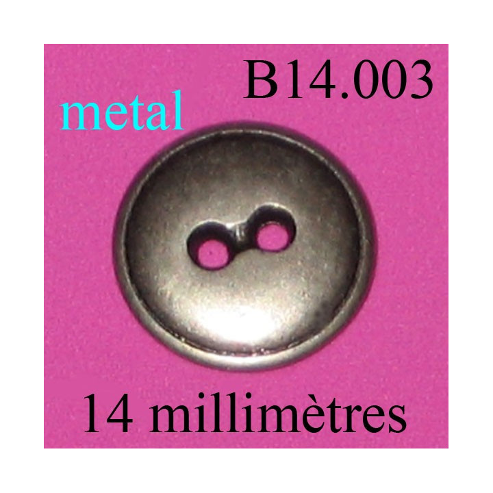 bouton 14 mm   en métal 2 trous diamètre 14 millimètres