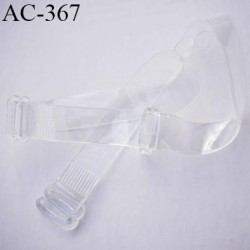 bretelle 12 mm lingerie SG transparente en silicone très haut de gamme largeur 12 mm longueur 40 cm plus réglage prix à la pièce