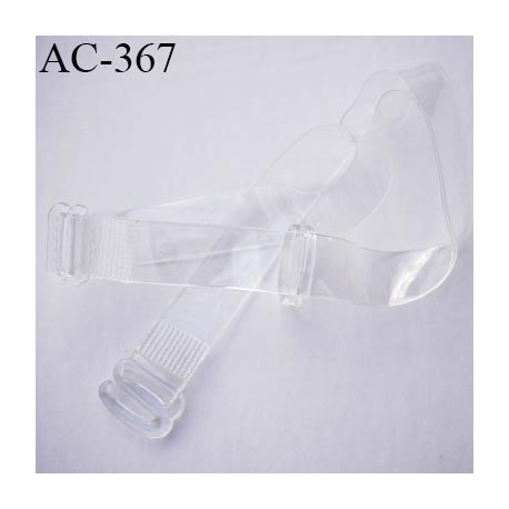 bretelle 12 mm lingerie SG transparente en silicone très haut de gamme largeur 12 mm longueur 40 cm plus réglage prix à la pièce