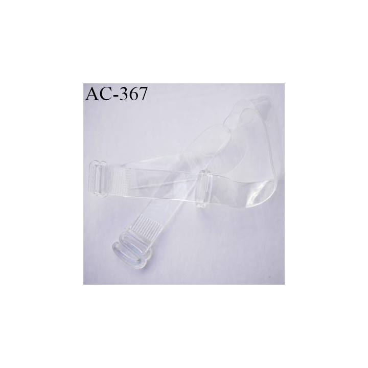bretelle 12 mm lingerie SG transparente en silicone très haut de gamme largeur 12 mm longueur 40 cm plus réglage prix à la pièce