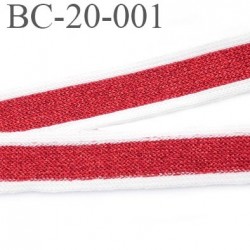 Bord-Côte 20 mm bord cote jersey maille synthétique couleur blanc rouge largeur 20 mm prix au mètre