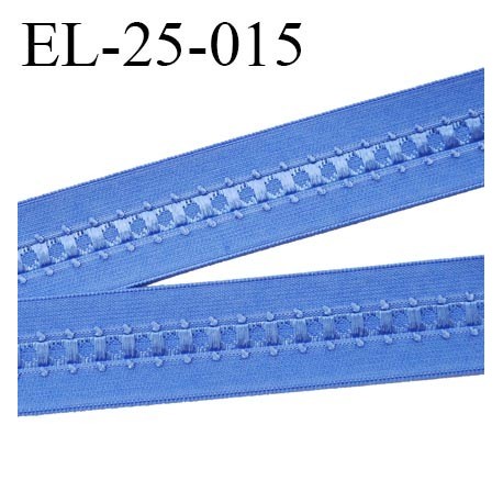 Elastique 24 mm bretelle et lingerie et autre très belle qualité 30 % d'élasticité couleur bleu largeur 24 mm prix au mètre