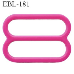 réglette 18 mm de réglage de bretelle soutien gorge en pvc fushia  largeur intérieur 18 mm hauteur 16 mm largeur extérieur 22 mm