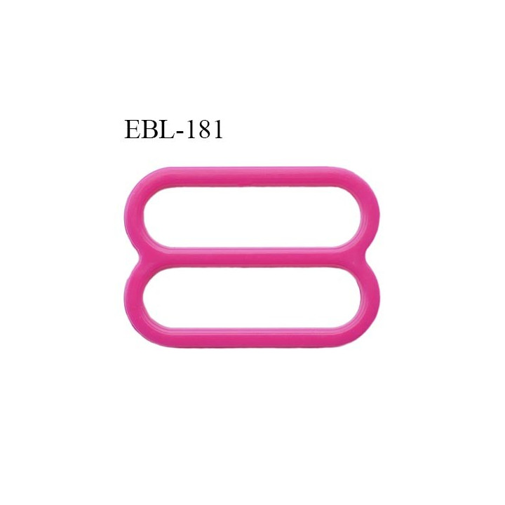 réglette 18 mm de réglage de bretelle soutien gorge en pvc fushia  largeur intérieur 18 mm hauteur 16 mm largeur extérieur 22 mm