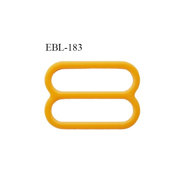 réglette 18 mm de réglage bretelle soutien gorge en pvc orange clair  largeur intérieur 18 mm hauteur 16 mm largeur exté 22 mm