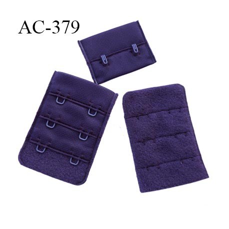 Agrafe attache 38 mm rallonge extension de soutien gorge 3 rangés 2 crochets largeur 38 mm hauteur 55 mm couleur byzance