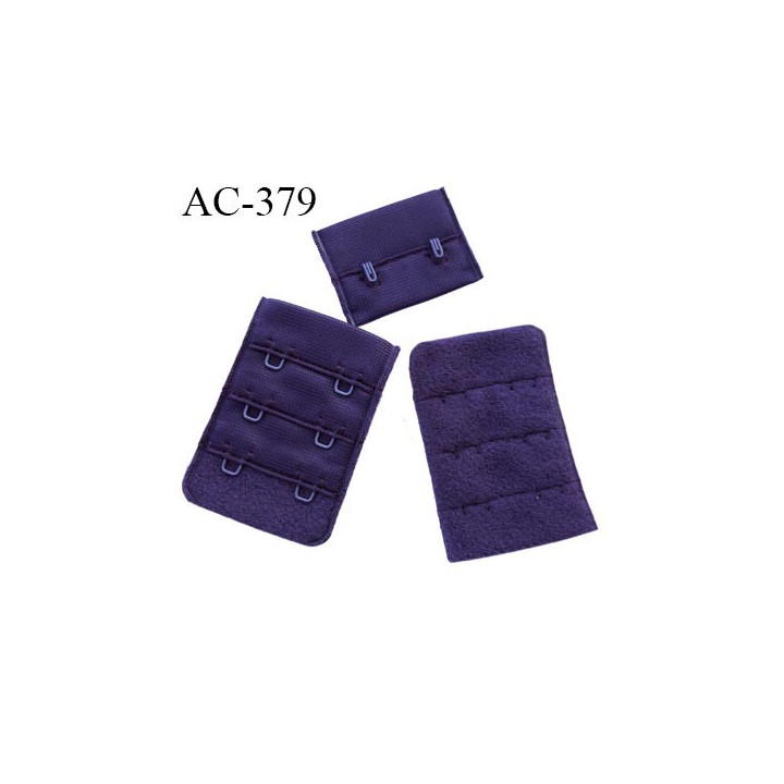 Agrafe attache 38 mm rallonge extension de soutien gorge 3 rangés 2 crochets largeur 38 mm hauteur 55 mm couleur byzance