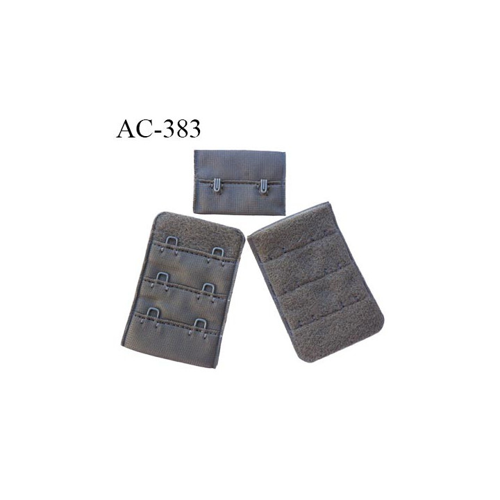 Agrafe attache 38 mm rallonge extension de soutien gorge 3 rangés 2 crochets largeur 38 mm hauteur 55 mm couleur kaky  muscade