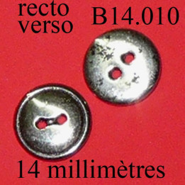 bouton 14 mm en métal avec des éclats de peinture noir superbe  14 millimètres