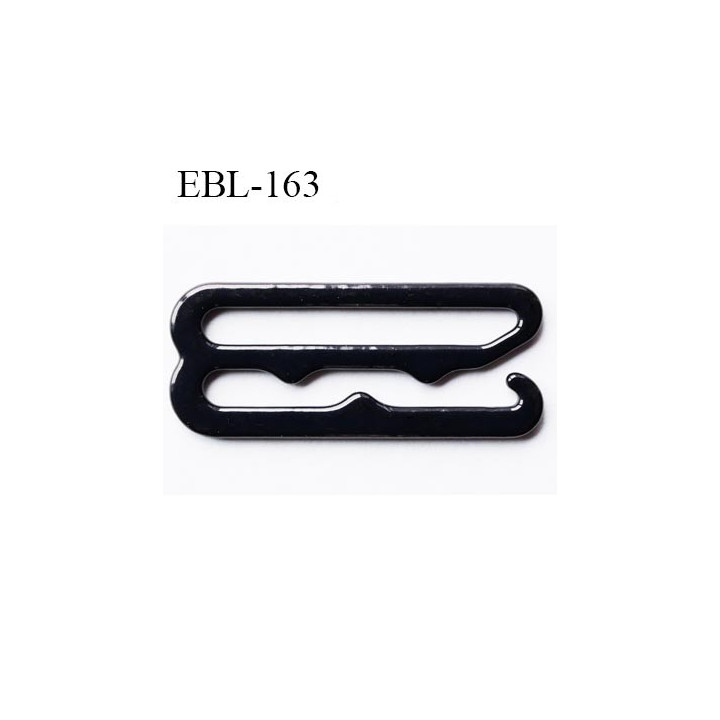 Crochet métal 22 mm plastifié couleur noir brillant largeur intérieur de passage de bretelle 22 mm haut de gamme prix / pièce