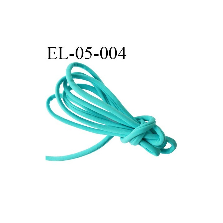 Cordon élastique 5 mm ou Cache Armature  underwire casing galon couleur vert lagon lycra extensible diamètre 5 mm prix au mètre