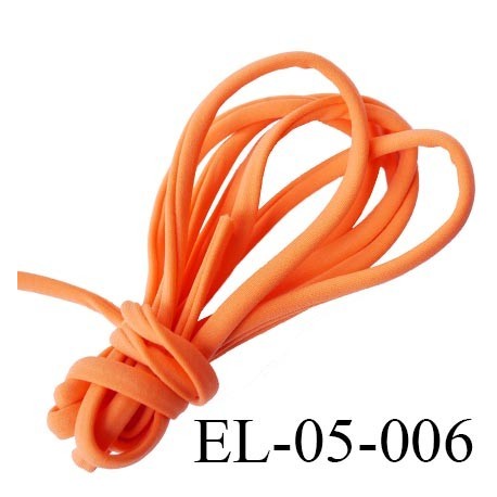 Cordon élastique 5 mm ou Cache Armature underwire casing galon couleur orange lycra extensible diamètre 5 mm haut de gamme