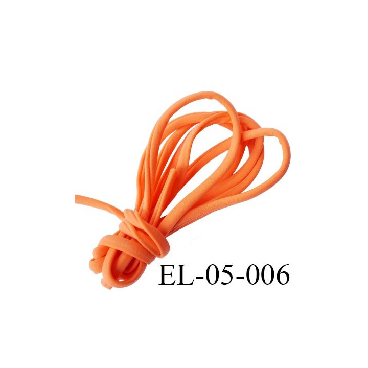 Cordon élastique 5 mm ou Cache Armature  underwire casing galon couleur orange lycra extensible diamètre 5 mm  haut de gamme