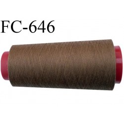 CONE de 2000 m fil polyester fil n° 120 couleur marron clair longueur de 2000 mètres bobiné en France
