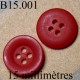 bouton 15 mm couleur rouge mat 4 trous diamètre 15 millimètres