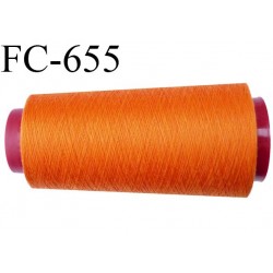 CONE de 2000 m fil polyester fil n° 120 couleur orange longueur de 2000 mètres bobiné en France