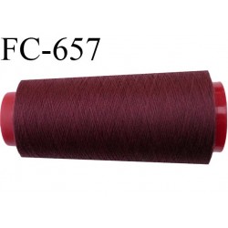 CONE de 1000 m fil polyester fil n° 120 couleur lie de vin longueur de 1000 mètres bobiné en France