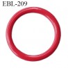 Anneau 11 mm de réglage bretelle soutien gorge en métal laqué rouge brillant diamètre intérieur 11 mm diamètre extérieur 13.5 mm