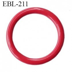Anneau 16 mm de réglage bretelle  soutien gorge en métal laqué rouge brillant diamètre intérieur 16 mm diamètre extérieur 21 mm