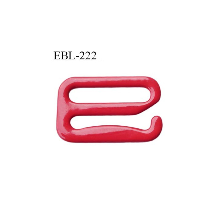 Crochet 19 mm de réglage bretelle  soutien gorge en métal laqué rouge brillant largeur intérieur 19 mm largeur extérieur 25 mm