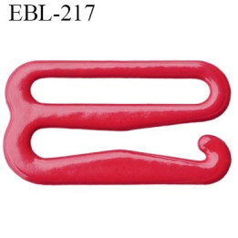 Crochet 11 mm de réglage bretelle  soutien gorge en métal laqué rouge brillant largeur intérieur 11 mm largeur extérieur 15.5 mm