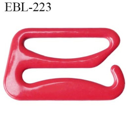 Crochet 15 mm de réglage bretelle  soutien gorge en métal laqué rouge brillant largeur intérieur 15 mm largeur extérieur 21 mm