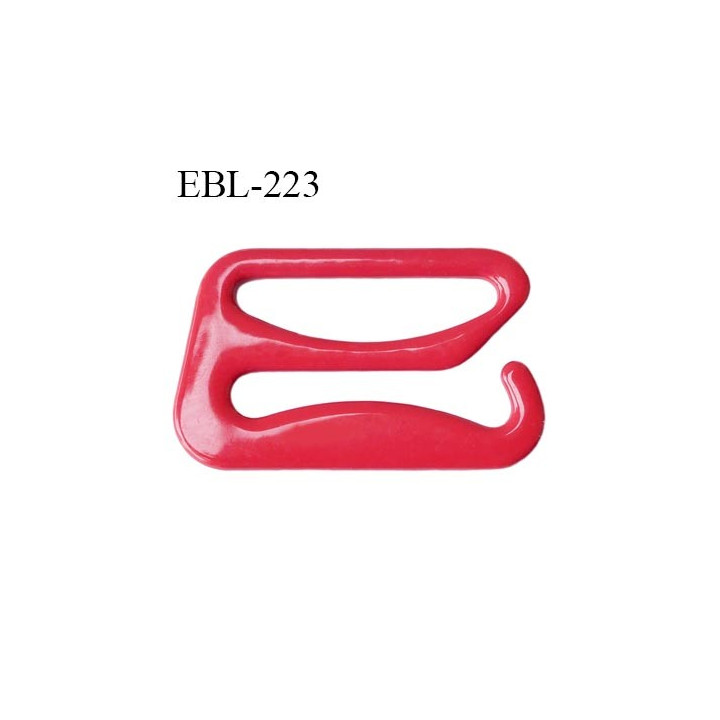 Crochet 15 mm de réglage bretelle  soutien gorge en métal laqué rouge brillant largeur intérieur 15 mm largeur extérieur 21 mm