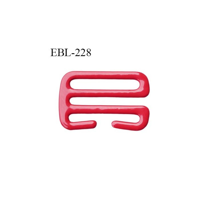 Crochet 15 mm de réglage bretelle  soutien gorge en métal laqué rouge brillant largeur intérieur 15 mm largeur extérieur 19 mm